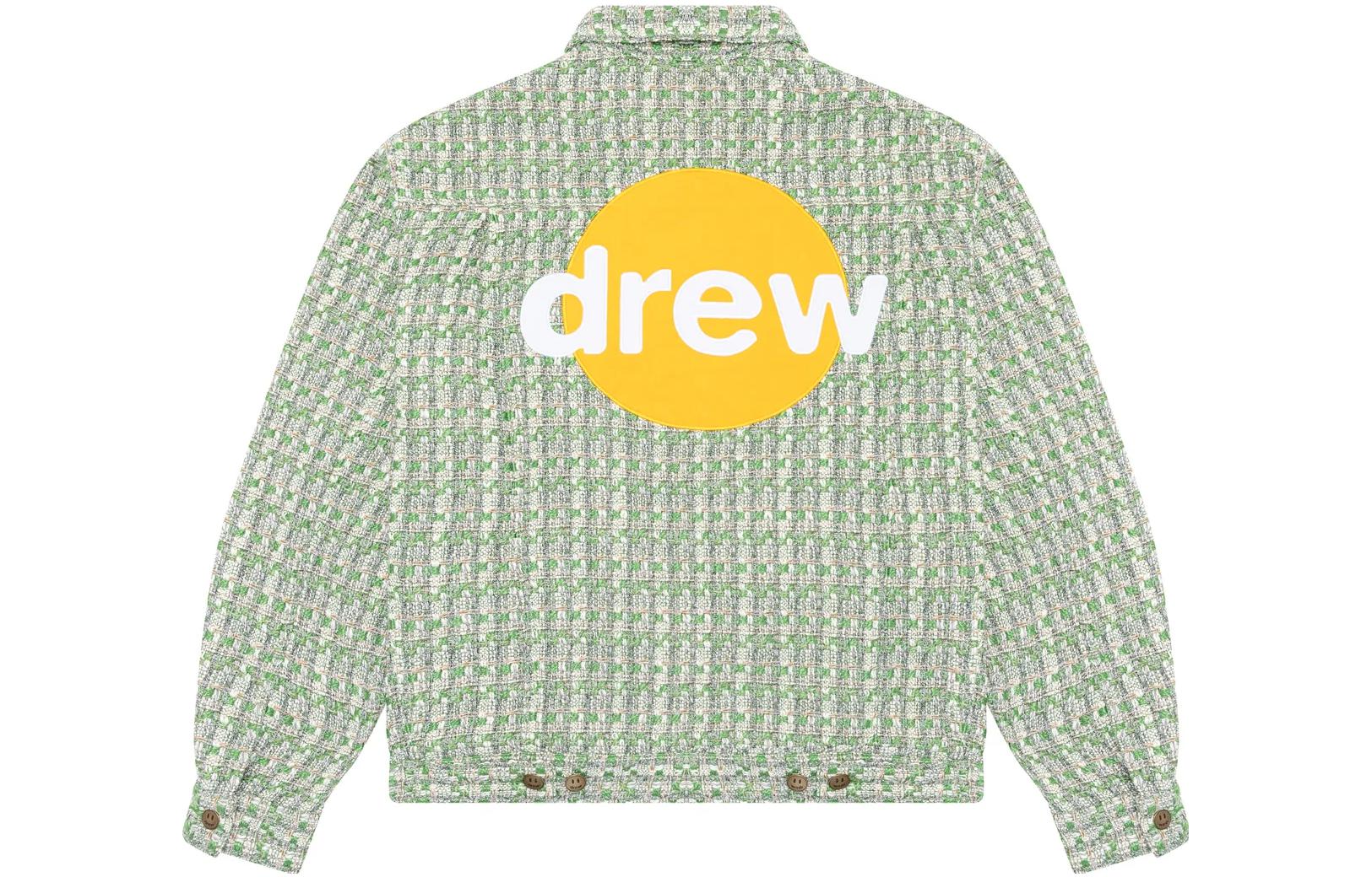 Drew House FW23 Infinite Joy Green Boucle Trucker Jacket Unisex with Logo Back. DH-B63621-GR 圖 3