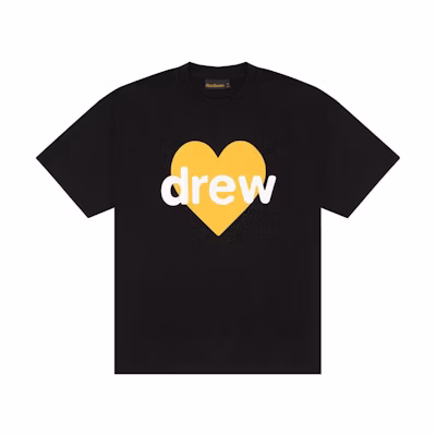 Drew House FW23 Infinite Love Black Heart Logo Unisex Short Sleeve Tee. DW-fw23-005