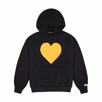 Drew House FW23 Love Hoodie Heart Logo Pullover Unisex Black. DW-fw23-007