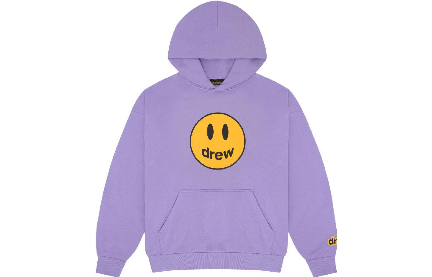 Order Drew House FW23 Hoodie Besar Maskot Ungu Lavender Uniseks Cetakan Senyum. DW-fw23-004