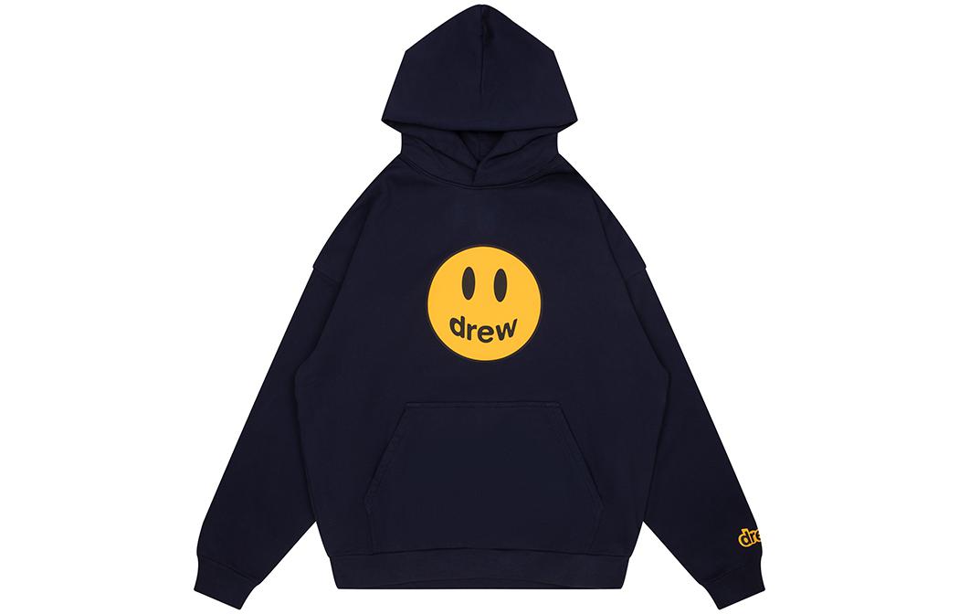 Drew House FW23 Smiley Hoodie Unisex Fleece Navy Blue DH-F31121-MCDM