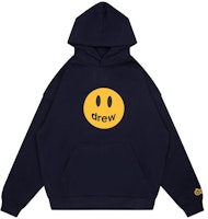Drew House FW23 Smiley Hoodie Unisex Fleece Navy Blue DH-F31121-MCDM Drew House FW23 Smiley Hoodie Unisex Fleece Navy Blue DH-F31121-MCDM