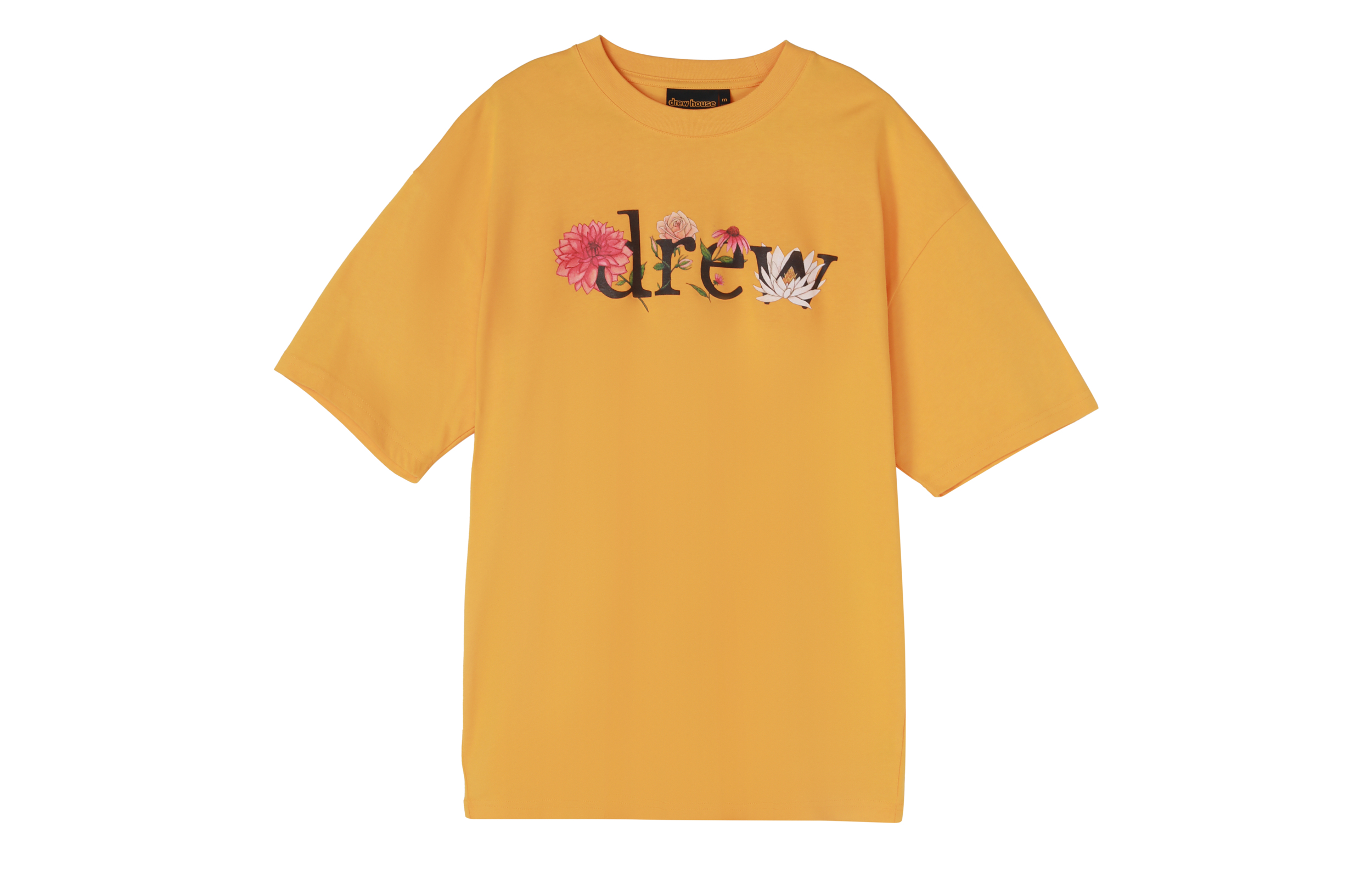 Drew House Golden Yellow Floral Logo T-Shirt Crewneck Tee DR-SS22-179