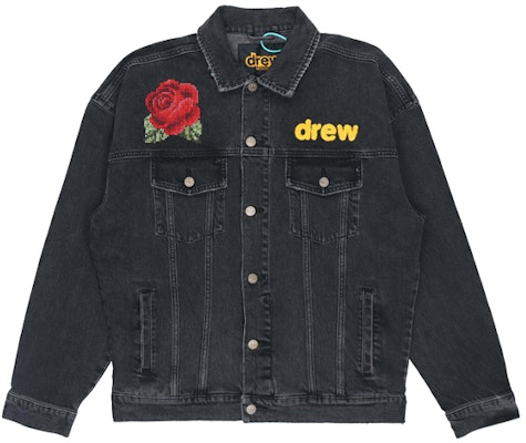 Drew House Jaket Denim Kartun Logo Skull Unisex Hitam. DR-SS21-48 Lookbook Drew House Jaket Denim Kartun Logo Skull Unisex Hitam. DR-SS21-48