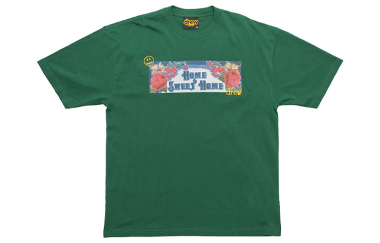 Drew House Home Sweet Home Logo Tee Forest Green Unisex Short Sleeve Shirt. DR-FW21-065