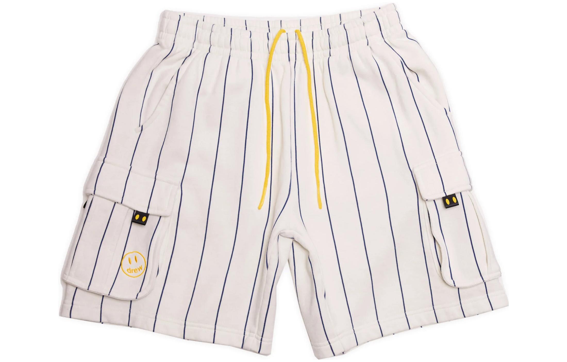 Drew House Hummingbirds Navy Pinstripe Cargo Sweatshorts Unisex White. DR-SS22-404