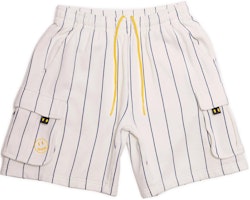 Drew House Hummingbirds Navy Pinstripe Cargo Sweatshorts Unisex White. DR-SS22-404 Drew House Hummingbirds Navy Pinstripe Cargo Sweatshorts Unisex White. DR-SS22-404