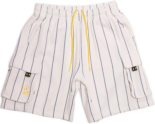 Drew House 海軍藍條紋蜂鳥男女款白色休閒短褲。 DR-SS22-404 Order Drew House 海軍藍條紋蜂鳥男女款白色休閒短褲。 DR-SS22-404