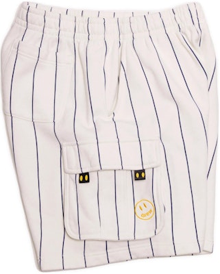 Drew House 海軍藍條紋蜂鳥男女款白色休閒短褲。 DR-SS22-404 Shop Drew House 海軍藍條紋蜂鳥男女款白色休閒短褲。 DR-SS22-404