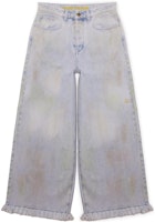 Drew House Hummingbirds SS22 Ultra Wide Leg Jeans Huston Wash Light Blue Unisex. DR-SS22-954 Drew House Hummingbirds SS22 Ultra Wide Leg Jeans Huston Wash Light Blue Unisex. DR-SS22-954