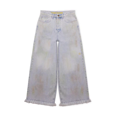Drew House Hummingbirds SS22 Ultra Wide Leg Jeans Huston Wash Light Blue Unisex. DR-SS22-954