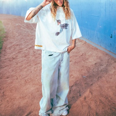 ドリューハウス ハミングバード ウルトラワイドレッグジーンズ ライトブルー ユニセックス DR-SS22-954 Details for ドリューハウス ハミングバード ウルトラワイドレッグジーンズ ライトブルー ユニセックス DR-SS22-954