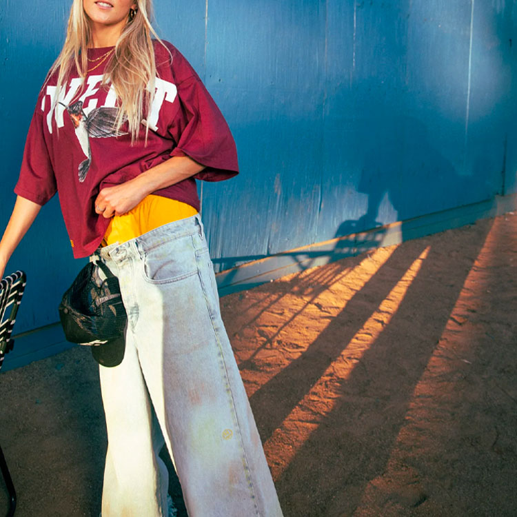 Sizing ドリューハウス ハミングバード ウルトラワイドレッグジーンズ ライトブルー ユニセックス DR-SS22-954