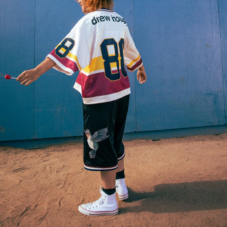 Cheap Drew House Hummingbirds Summer Smiley Jersey Magnolia Unisex Kaos Pink. DR-SS22-123