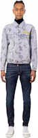 Purchase Drew House Letter Logo Bear Trucker Jacket Indigo Denim Blue DR-FW21-048
