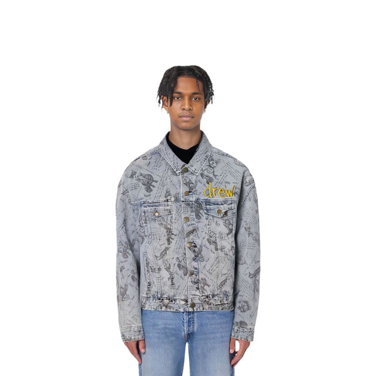 Details for Drew House 字母熊圖標牛仔外套 靛藍藍 DR-FW21-048