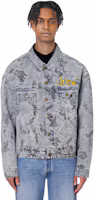 Details for Drew House Letter Logo Bear Trucker Jacket Indigo Denim Blue DR-FW21-048