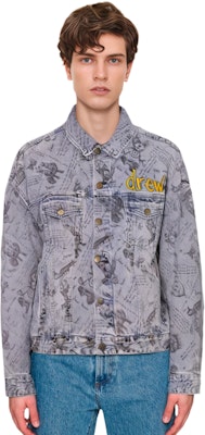 Drew House 字母熊圖標牛仔外套 靛藍藍 DR-FW21-048 Cheap Drew House 字母熊圖標牛仔外套 靛藍藍 DR-FW21-048