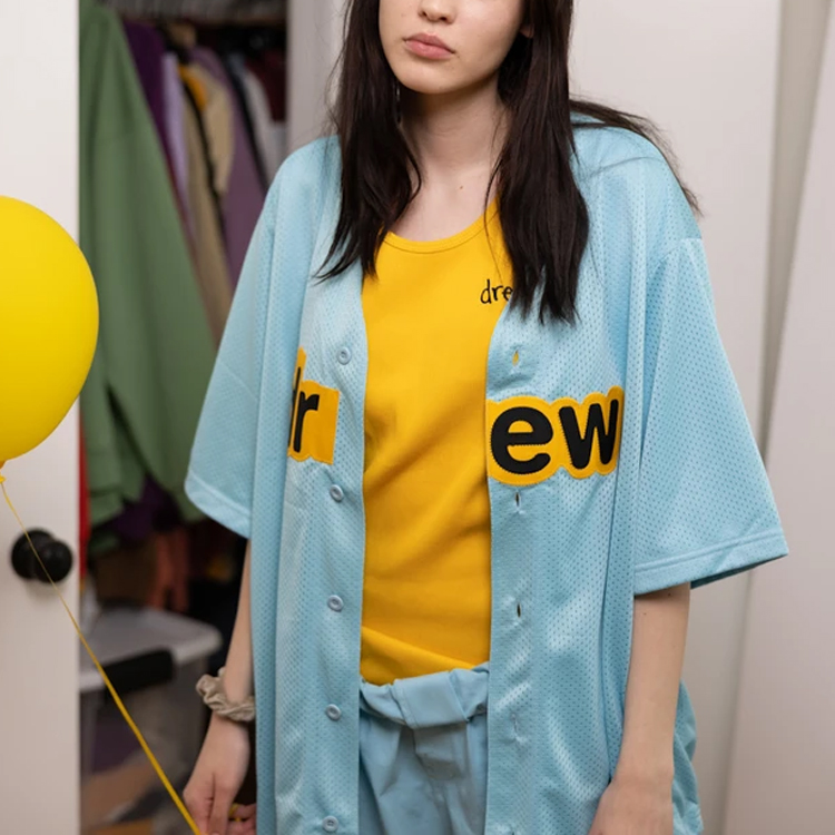 Cheap ドリューハウス レターロゴ ブルー ユニセックス グラフィックTシャツ DH-M4381-SESB