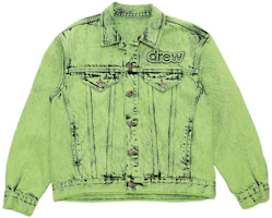Order Drew House Letter Logo Denim Jacket Green Unisex Casual Style. DR-SS22-300