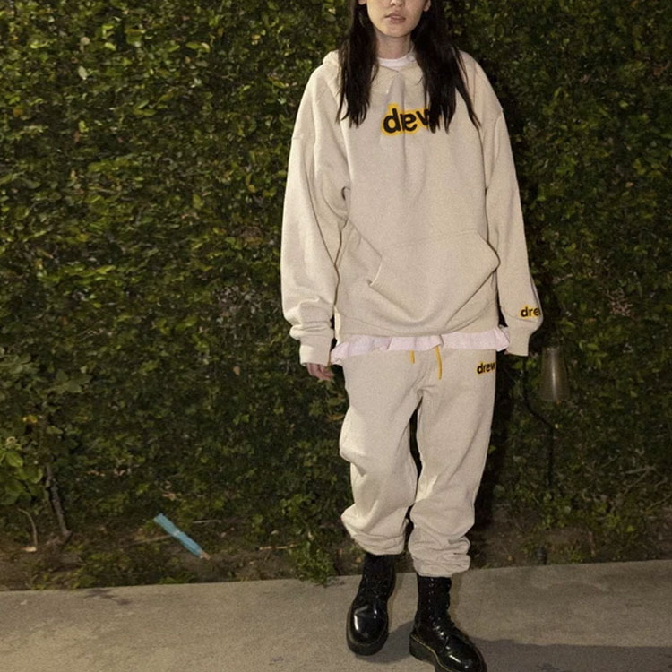 Drew House Letter Logo FW21 Beige Secret Hoodie Unisex Pullover Sweatshirt. DR-FW21-020 圖 5