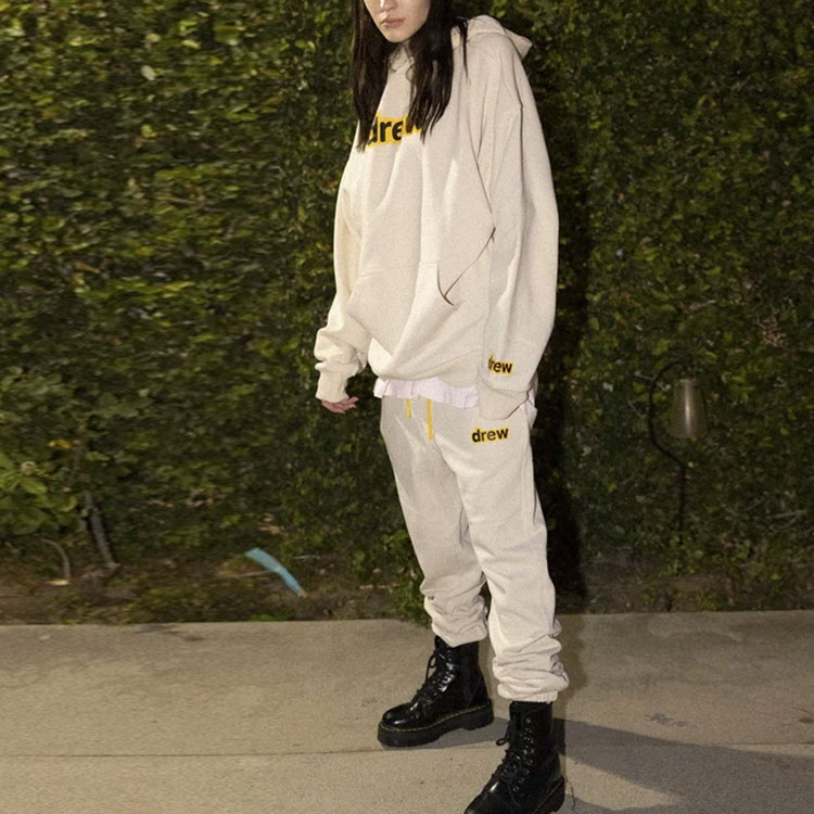 Drew House Letter Logo FW21 Beige Secret Hoodie Unisex Pullover Sweatshirt. DR-FW21-020 圖 6