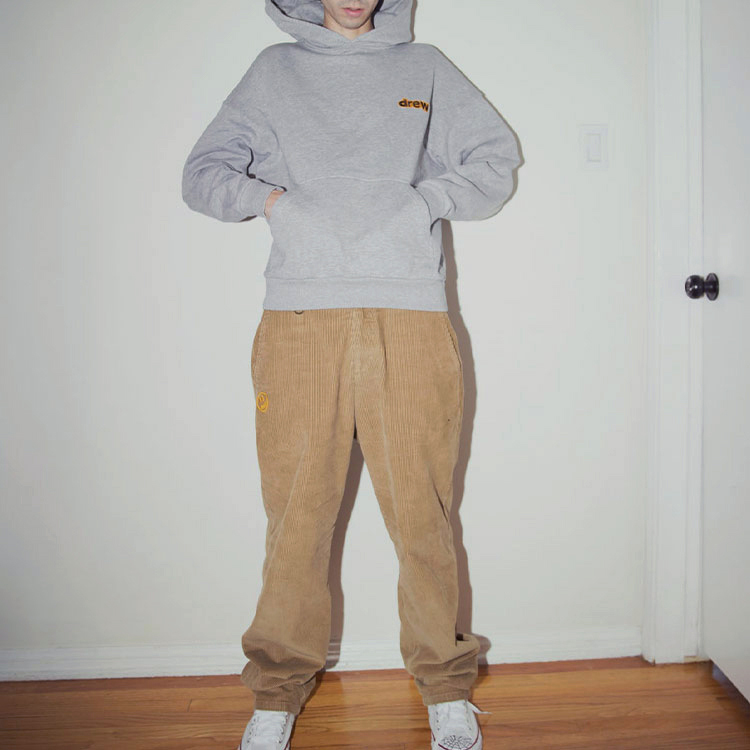 Shop Drew House Hoodie Logo Huruf Pullover Unisex Fleece Sweatshirt. DR-SS22-444