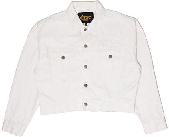 drew-house-logo-cropped-selvedge-trucker-jacket-white-unisex-denim-jacket-dr-fw-21-003