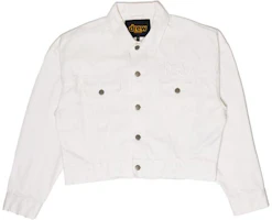 Order Drew House Logo Cropped Selvedge Trucker Jacket White Unisex Denim Jacket DR-FW21-003