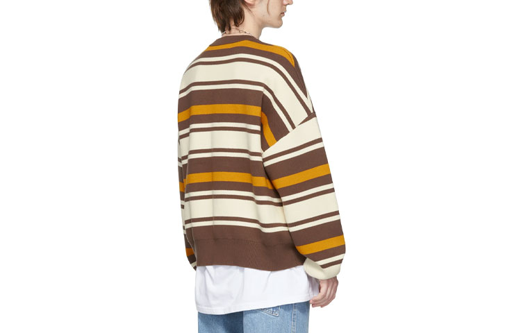 Lookbook Drew House Logo Jalur Lengan Panjang Baju Rajut Unisex. DR-SS22-173