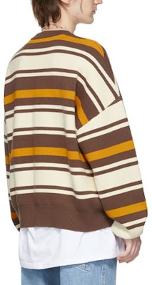 Drew House Logo Jalur Lengan Panjang Baju Rajut Unisex. DR-SS22-173 Lookbook Drew House Logo Jalur Lengan Panjang Baju Rajut Unisex. DR-SS22-173