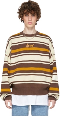 Drew House Logo Jalur Lengan Panjang Baju Rajut Unisex. DR-SS22-173 Shop Drew House Logo Jalur Lengan Panjang Baju Rajut Unisex. DR-SS22-173