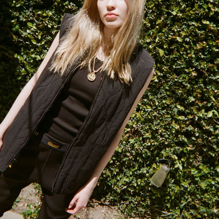 Details for ドリューハウス ロゴ刺繍 ベスト タンクトップ 男女兼用 ブラック. DR-SS21-58