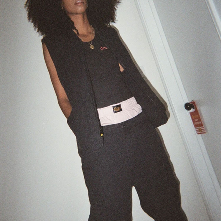 Sizing ドリューハウス ロゴ刺繍 ベスト タンクトップ 男女兼用 ブラック. DR-SS21-58