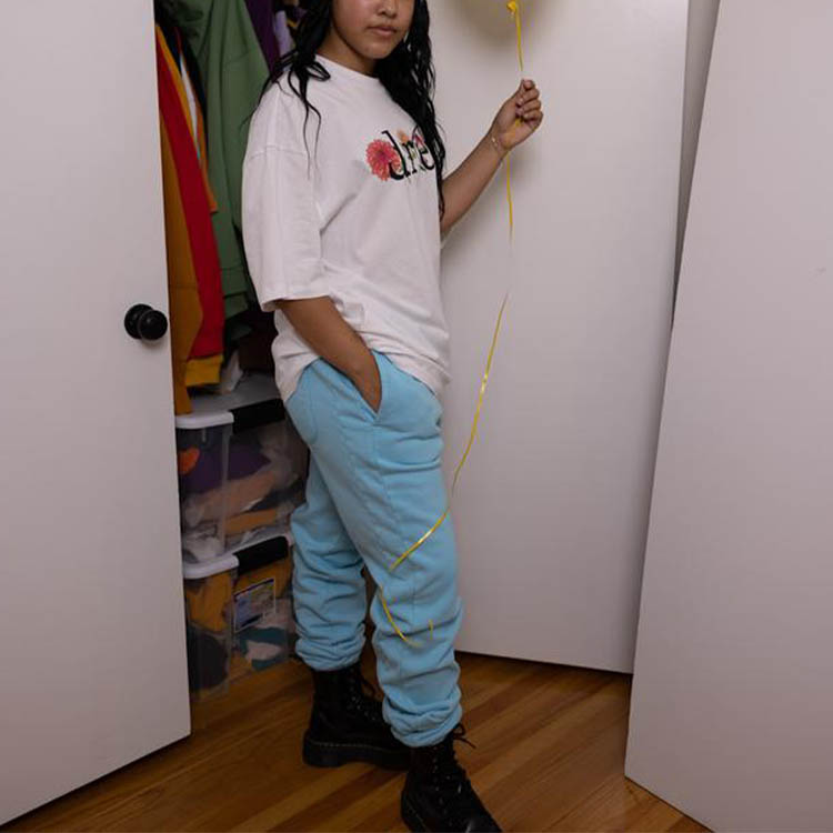 Cheap Drew House 海绵宝宝字母徽标男女同款针织运动长裤 - 海军蓝 DR-SS21-101