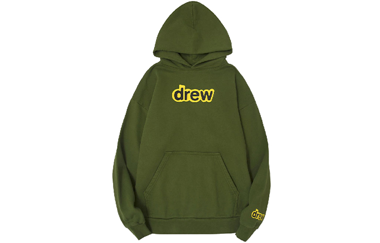 Drew House Logo Secret Hoodie Unisex Green Pullover Fleece for Fall DR-FW20-106 圖 2