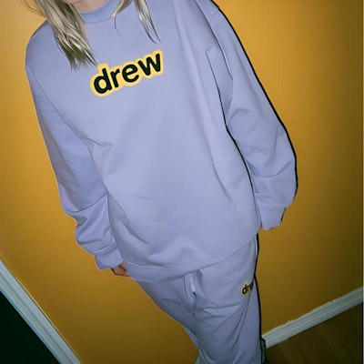 Drew House Logo Sweatshirt Unisex Pullover Ungu Lavender DR-SS20-54 Details for Drew House Logo Sweatshirt Unisex Pullover Ungu Lavender DR-SS20-54
