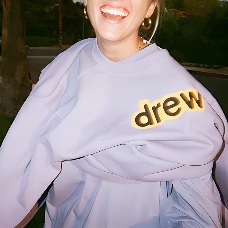 Sizing Drew House Logo Sweatshirt Unisex Pullover Ungu Lavender DR-SS20-54