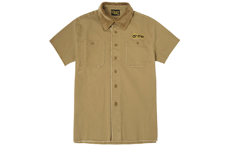 Order Baju Unisex Drew House Logo Vintage Sulaman Coklat Gelap DR-SS20-82