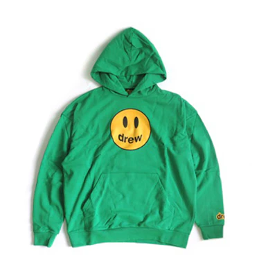 Drew House Logo Smiley Face Unisex Green Fleece Hoodie DR1088