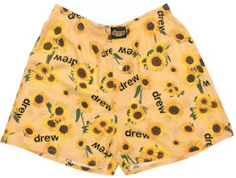 Drew House Logo SS21 Sunflower Print Loose Fit Unisex Shorts Yellow. DR-SS21-80 Drew House Logo SS21 Sunflower Print Loose Fit Unisex Shorts Yellow. DR-SS21-80