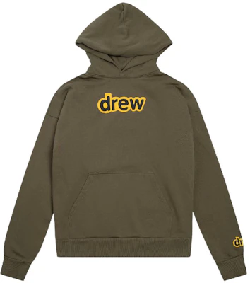 Drew House Logo SS22 Secret Hoodie Midnight Olive Pullover Unisex Fleece DR-SS22-208 Order Drew House Logo SS22 Secret Hoodie Midnight Olive Pullover Unisex Fleece DR-SS22-208