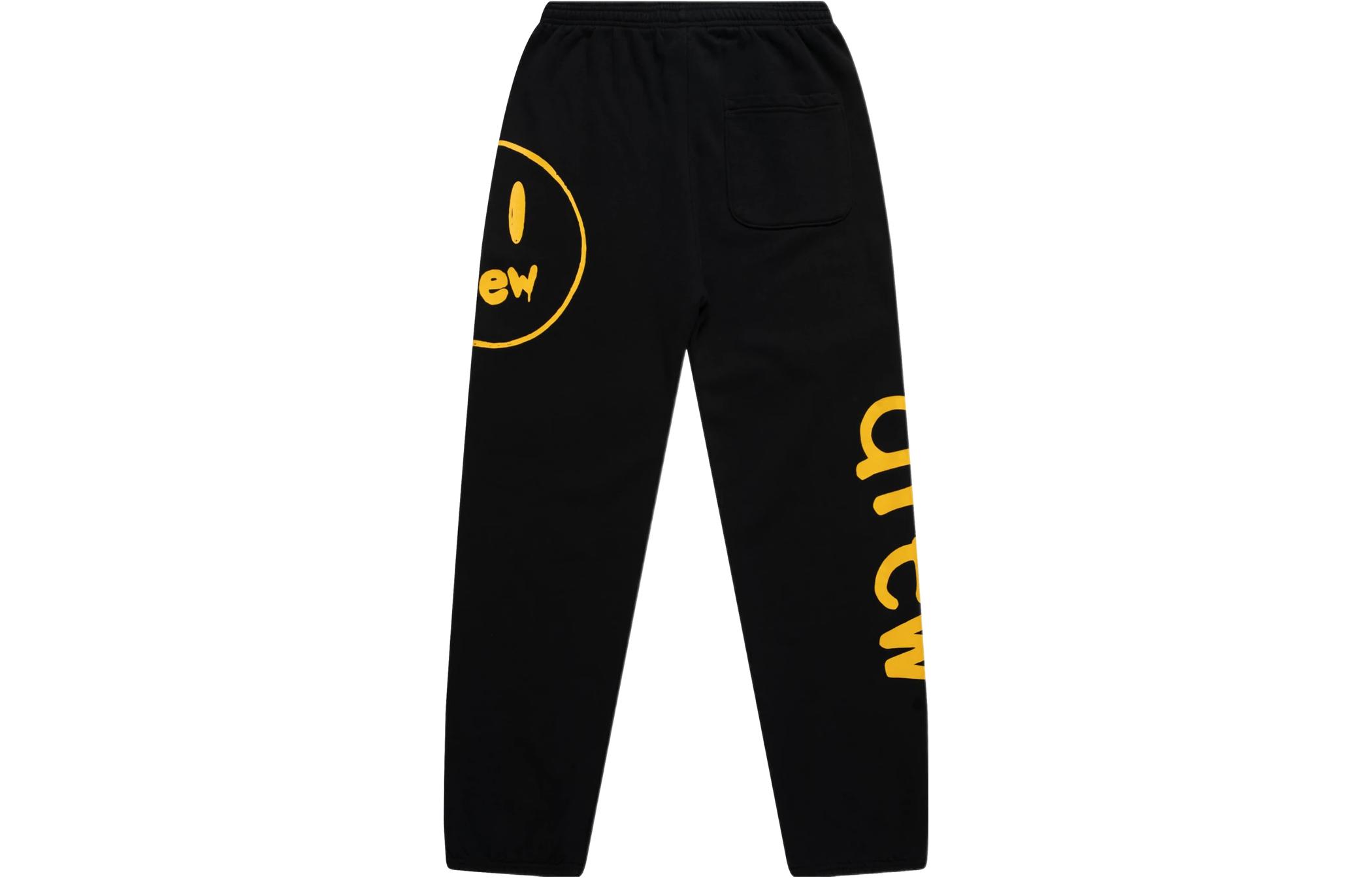 Drew House Mascot Black Sweatpants Unisex Loose Fit with Logo Print. DR-SS22-138