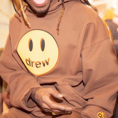 Drew House Mascot Deconstructed Hoodie Brown Unisex Smiley Pullover Sweater. DR-SS22-152 Sizing Drew House Mascot Deconstructed Hoodie Brown Unisex Smiley Pullover Sweater. DR-SS22-152