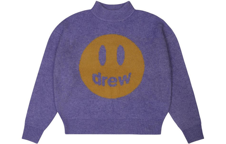 Order Suéter Unisex Drew House Mascot Funnel Neck Amatista Jaspeado Smiley Knit. DR-FW22-526