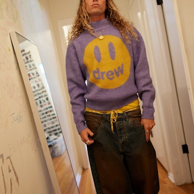 Suéter Unisex Drew House Mascot Funnel Neck Amatista Jaspeado Smiley Knit. DR-FW22-526 Purchase Suéter Unisex Drew House Mascot Funnel Neck Amatista Jaspeado Smiley Knit. DR-FW22-526