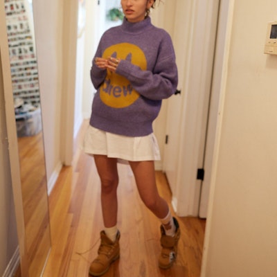 Suéter Unisex Drew House Mascot Funnel Neck Amatista Jaspeado Smiley Knit. DR-FW22-526 Cheap Suéter Unisex Drew House Mascot Funnel Neck Amatista Jaspeado Smiley Knit. DR-FW22-526