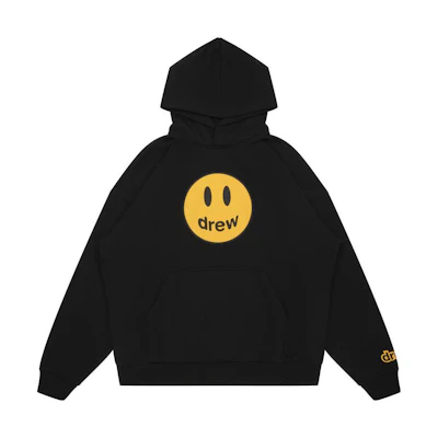 Drew House Mascot Hoodie - Black Smiley Face Pullover Unisex Sweatshirt DW-FW22-1221-02