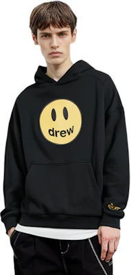 Drew House 吉祥物黑色微笑連帽衫 - 男女通用休閒衛衣 DW-FW22-1221-02 Shop Drew House 吉祥物黑色微笑連帽衫 - 男女通用休閒衛衣 DW-FW22-1221-02