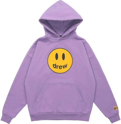 Drew House 拉文德微笑標誌連帽衫 - 中性羊毛套頭衫。 DR-FW21-041 Order Drew House 拉文德微笑標誌連帽衫 - 中性羊毛套頭衫。 DR-FW21-041